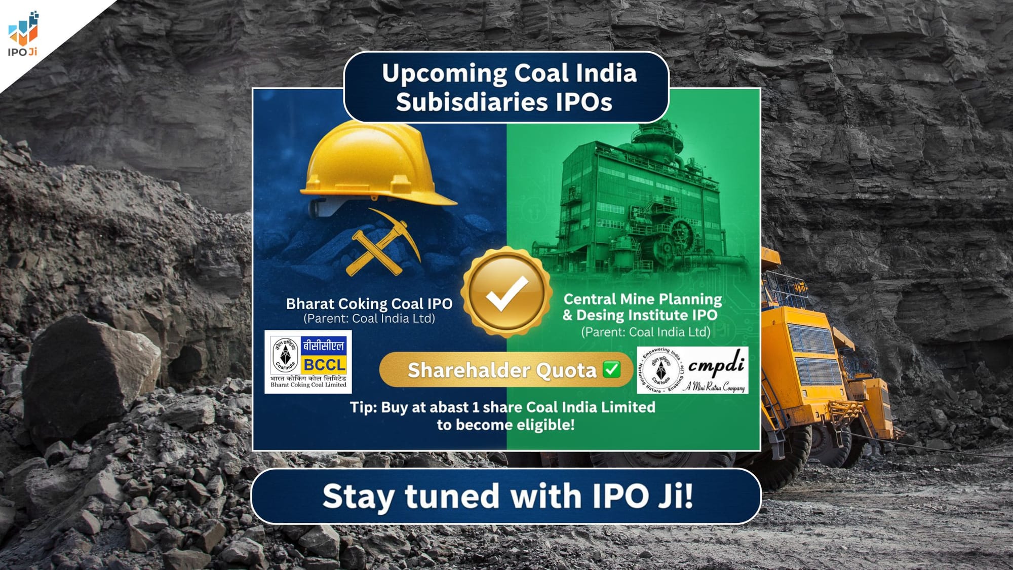 Coal India Subsidiaries IPO Alert: Your Guide to the Shareholder Quota for BCCL & CMPDI IPOs