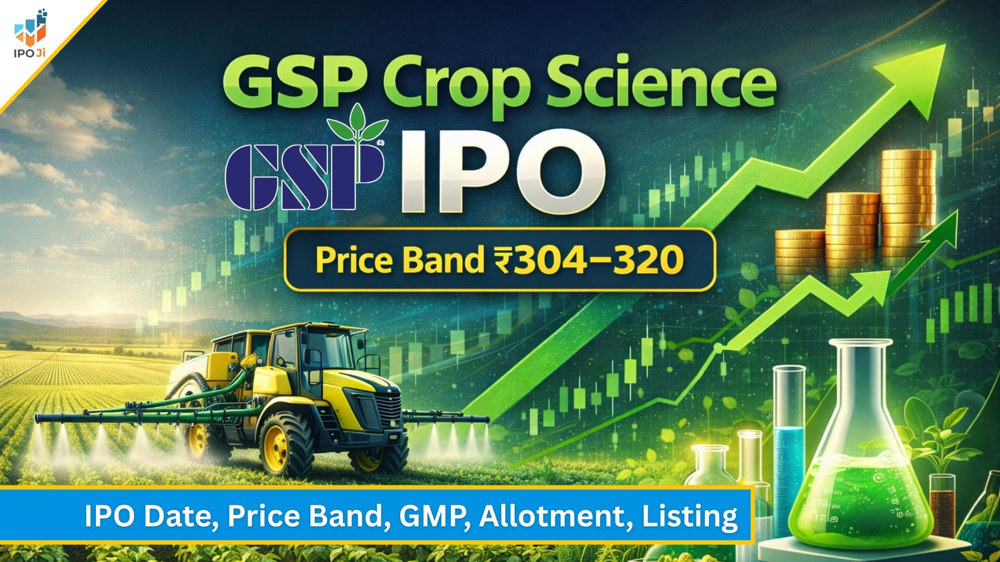 GSP Crop Science IPO: Price Band ₹304–₹320, Issue Size ₹400 Cr, Dates, Financials & Complete Analysis
