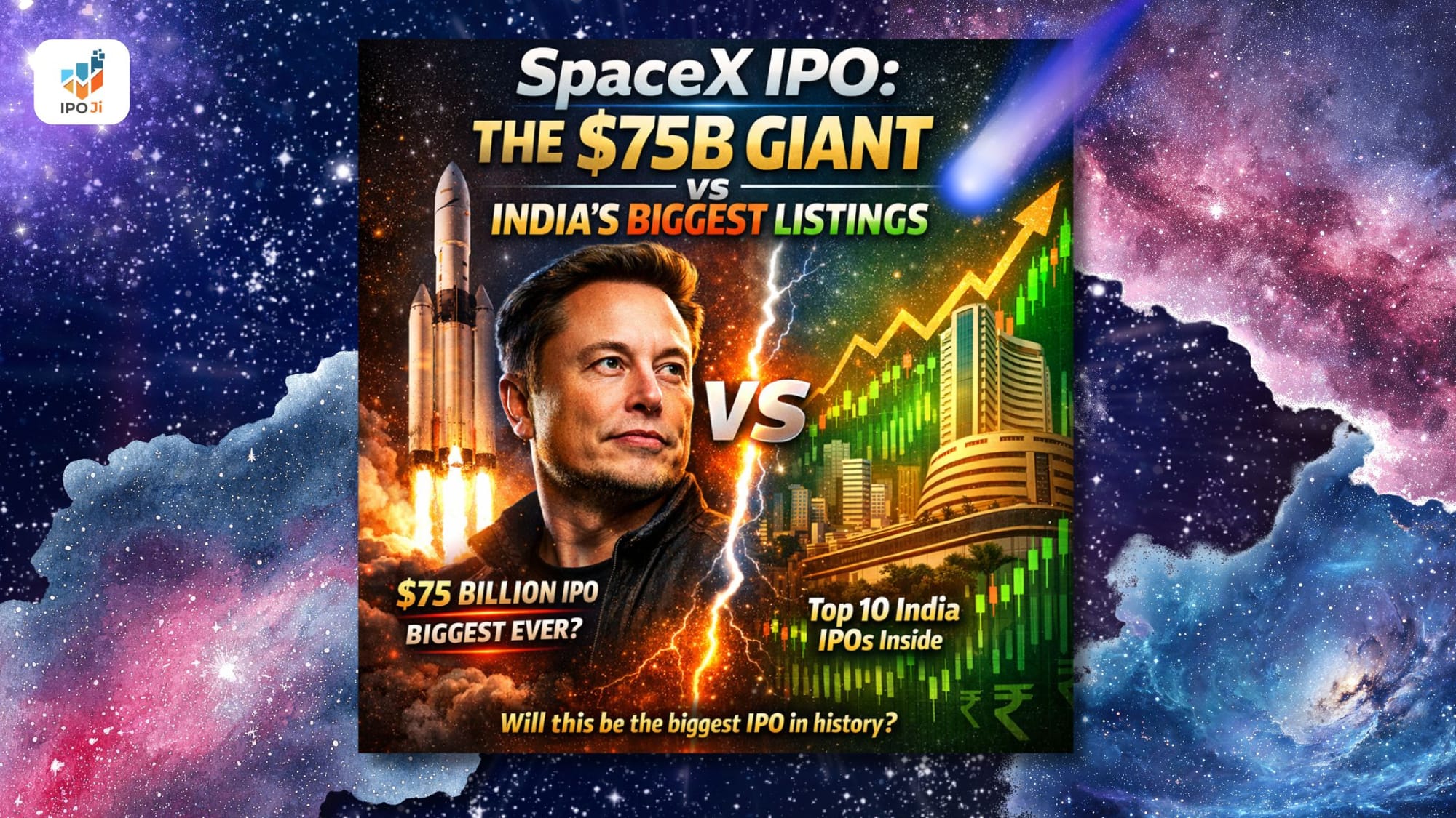 SpaceX IPO: $75B Mega Listing vs India’s Top 10 Biggest IPOs